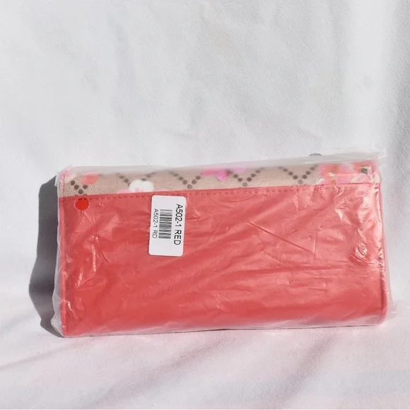 AR New York Floral Print Wallet Red with Removable Wristlet Strap - Picture 10 of 12